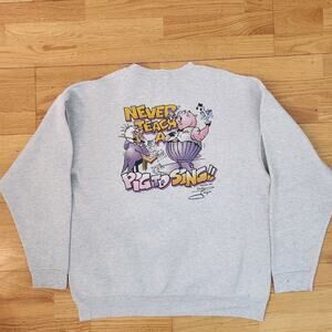 Vtg Pittsburgh Penguins Sweatshirt XL Mike Lange Never Teach A Pig To Sing 1994